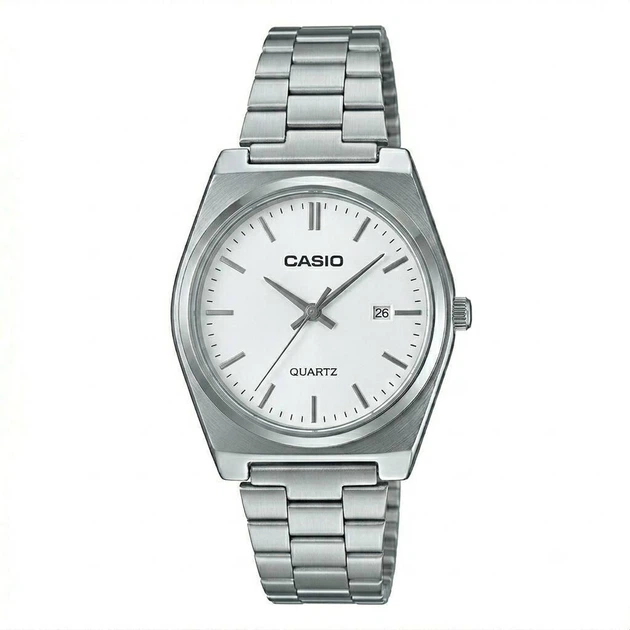 Мужские наручные часы Casio MTP-B145 серые-белые - Фото 1 Мужские наручные часы Casio MTP-B145 серые-белые - изображение 1
