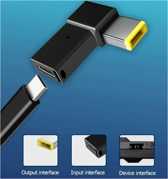 Адаптер USB C к DC для ноутбуков Lenovo универсальный переходник для работы и учебы быстрая зарядка - Фото 4 Адаптер USB C к DC для ноутбуков Lenovo универсальный переходник для работы и учебы быстрая зарядка - изображение 4