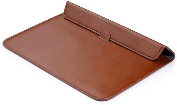Чехол PU Sleeve Case для MacBook Air 13 коричневый силиконовый защитный аксессуар для хранения и переноски - Фото 2 Чехол PU Sleeve Case для MacBook Air 13 коричневый силиконовый защитный аксессуар для хранения и переноски - изображение 2