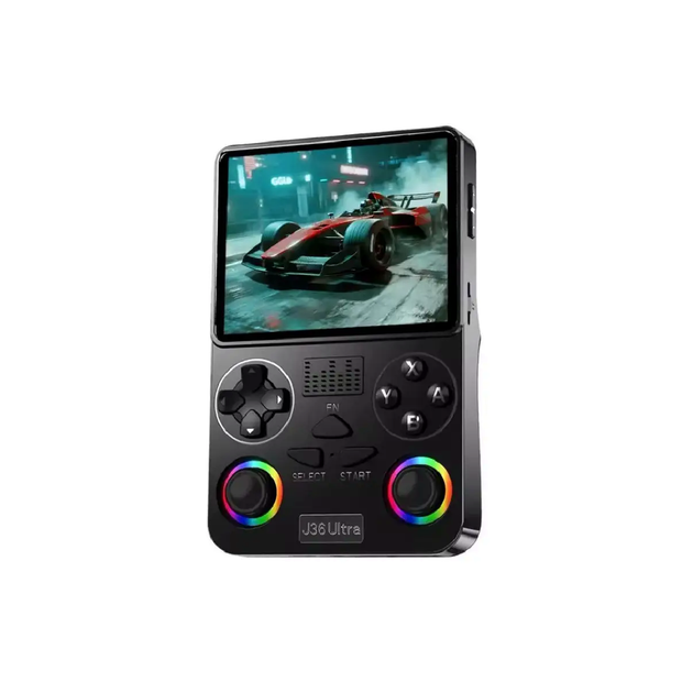 Игровая консоль J36 черная для детей и семейных игр с джойстиками и развлекательными функциями - Фото 1 Игровая консоль J36 черная для детей и семейных игр с джойстиками и развлекательными функциями - изображение 1