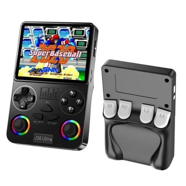 Игровая консоль J36 черная для детей и семейных игр с джойстиками и развлекательными функциями - Фото 2 Игровая консоль J36 черная для детей и семейных игр с джойстиками и развлекательными функциями - изображение 2