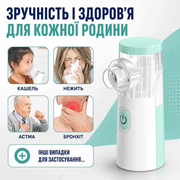 Портативный небулайзер-ингалятор Mesh W303 с аккумулятором - изображение 2