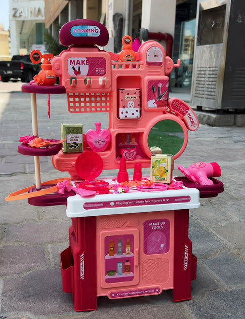 Дитяче трюмо TOYSPlastic Beauty Salon, туалетний столик з аксесуарами, ігровий набір 42 предмети - зображення 5