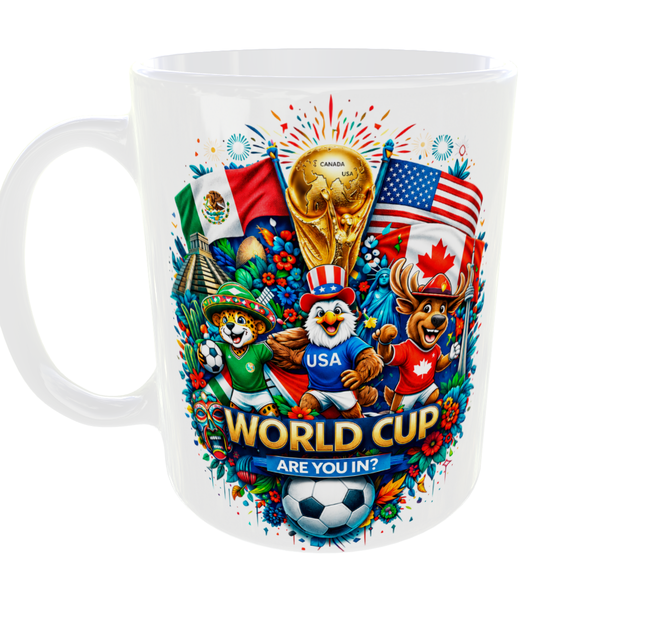 Кружка (чашка) с принтом «World Cup Are You In?» – подарок для футбольного болельщика | 330 мл - изображение 3