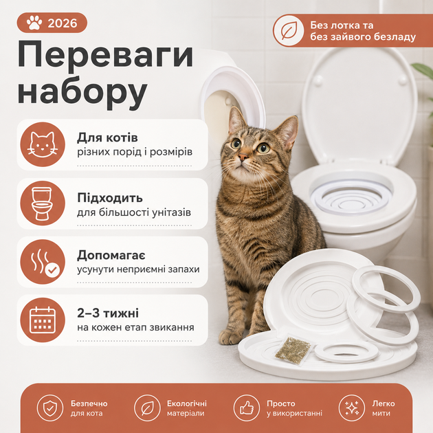 Набор для приучения котов к унитазу CitiKitty Toilette Training Kit накладка пластиковая - Фото 2 Набор для приучения котов к унитазу CitiKitty Toilette Training Kit накладка пластиковая - изображение 2