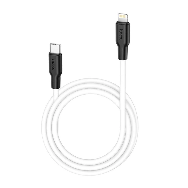 Кабель Hoco X21 Plus PD 20W Cable Type-C to Lightning / Apple iPhone силиконовый (1м 3A) Белый - изображение 3