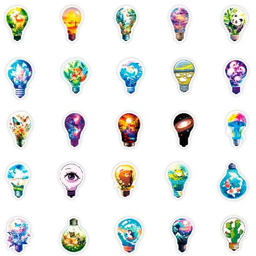Набор наклеек Лампочки Light Bulbs 50 шт - Фото 5 Набор наклеек Лампочки Light Bulbs 50 шт - изображение 5
