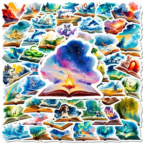 Набор наклеек Волшебные книги Magic Books 50 шт - Фото 1 Набор наклеек Волшебные книги Magic Books 50 шт - изображение 1
