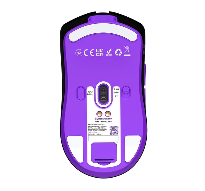 Игровая мышь HATOR Hellyberry HM47 Wireless Black-Violet (HM47_black_violet) - Фото 6 Игровая мышь HATOR Hellyberry HM47 Wireless Black-Violet (HM47_black_violet) - изображение 6