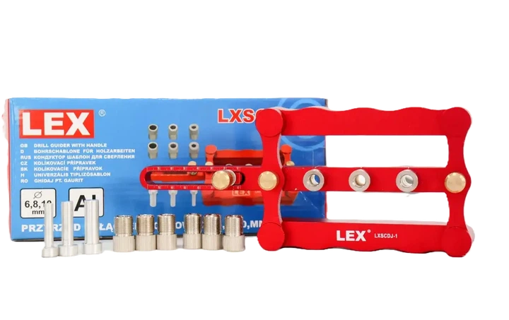 Кондуктор для шкантів LEX LXSCDJ 1 шаблон для свердління шкантових зєднань меблевий джиг для меблів 6 8 10 мм - зображення 2