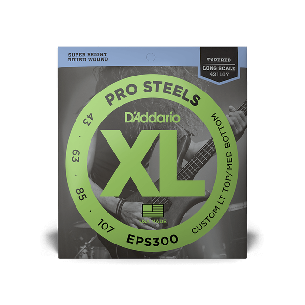 Струны для бас-гитары DʼADDARIO EPS300 XL Prosteels Bass Custom Light Top/Medium Bottom (43-107) - Фото 1 Струны для бас-гитары DʼADDARIO EPS300 XL Prosteels Bass Custom Light Top/Medium Bottom (43-107) - изображение 1