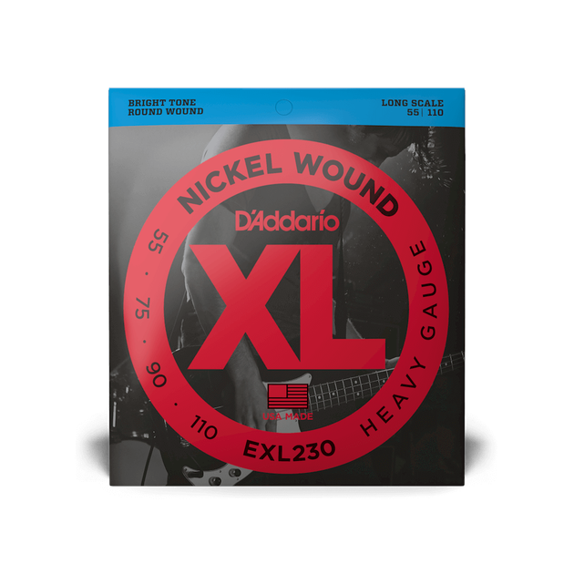 Струны для бас-гитары DʼADDARIO EXL230 XL Nickel Wound Bass Heavy (55-110) - Фото 1 Струны для бас-гитары DʼADDARIO EXL230 XL Nickel Wound Bass Heavy (55-110) - изображение 1