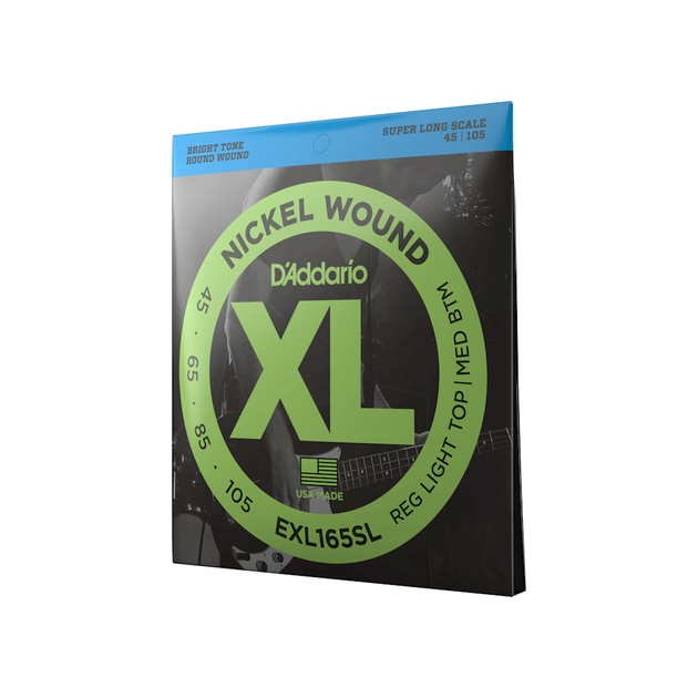 Струни для бас-гітари DʼADDARIO EXL165SL XL Nickel Wound Bass Reg Light Top / Med Bottom (45-105) - зображення 2