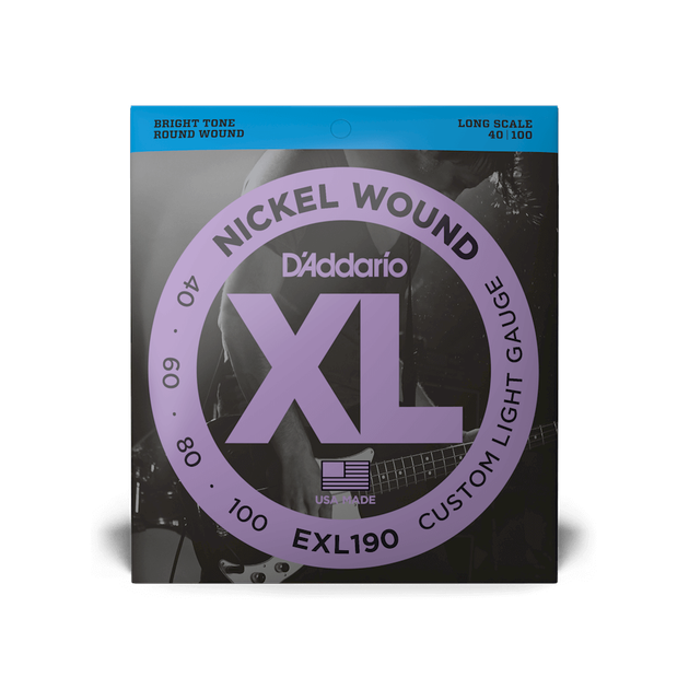 Струны для бас-гитары DʼADDARIO EXL190 XL Nickel Wound Bass Custom Light (40-100) - Фото 1 Струны для бас-гитары DʼADDARIO EXL190 XL Nickel Wound Bass Custom Light (40-100) - изображение 1