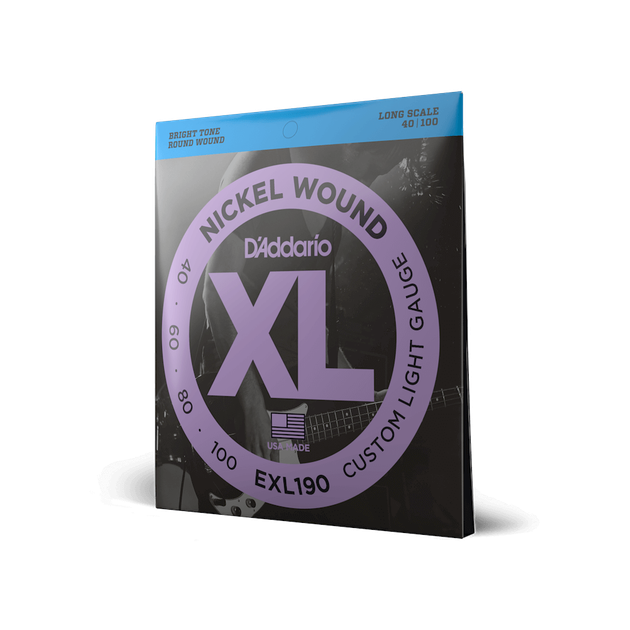 Струны для бас-гитары DʼADDARIO EXL190 XL Nickel Wound Bass Custom Light (40-100) - Фото 2 Струны для бас-гитары DʼADDARIO EXL190 XL Nickel Wound Bass Custom Light (40-100) - изображение 2