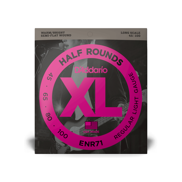 Струны для бас-гитары DʼADDARIO ENR71 XL Half Rounds Bass Regular Light (45-100) - Фото 1 Струны для бас-гитары DʼADDARIO ENR71 XL Half Rounds Bass Regular Light (45-100) - изображение 1