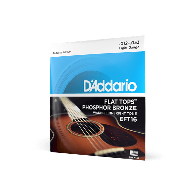 Струны для акустической гитары DʼADDARIO EFT16 Flat Tops Phosphor Bronze Light (12-53) - Фото 2 Струны для акустической гитары DʼADDARIO EFT16 Flat Tops Phosphor Bronze Light (12-53) - изображение 2