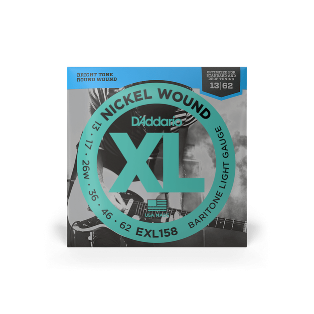 Струни для електрогітари DʼADDARIO EXL158 XL Nickel Wound Baritone Light (13-62) - зображення 2