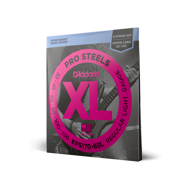 Струны для бас-гитары DʼADDARIO EPS170-6SL ProSteels Bass Light 6-String (32-130) - Фото 2 Струны для бас-гитары DʼADDARIO EPS170-6SL ProSteels Bass Light 6-String (32-130) - изображение 2