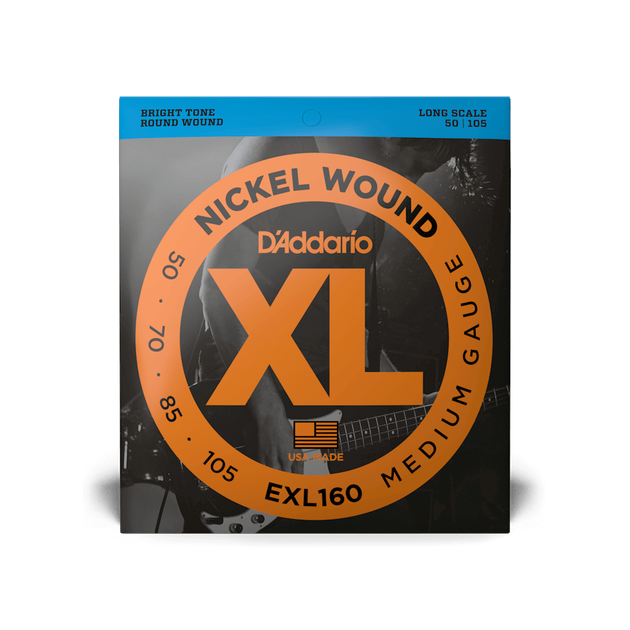 Струны для бас-гитары DʼADDARIO EXL160 XL Nickel Wound Bass Medium (50-105) - Фото 1 Струны для бас-гитары DʼADDARIO EXL160 XL Nickel Wound Bass Medium (50-105) - изображение 1