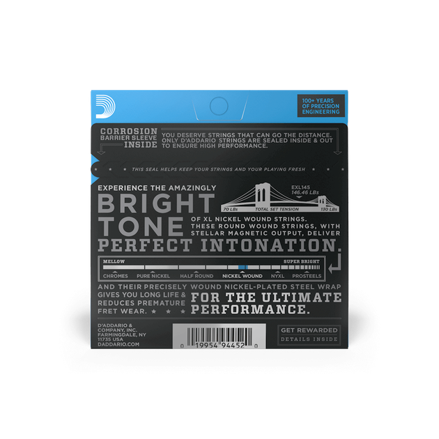 Струны для электрогитары DʼADDARIO EXL145 XL Nickel Wound Heavy (12-54) - Фото 4 Струны для электрогитары DʼADDARIO EXL145 XL Nickel Wound Heavy (12-54) - изображение 4