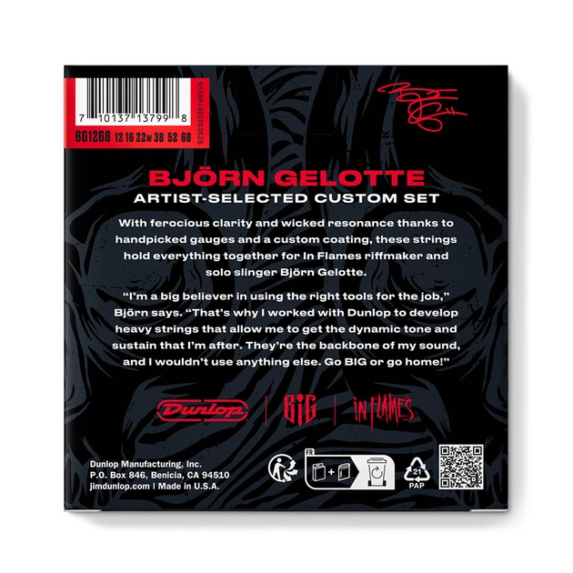 Струны для гитары Dunlop BIG1268 BJÖRN GELOTTE ARTIST-SELECTED CUSTOM GUITAR STRINGS 12-68 - Фото 2 Струны для гитары Dunlop BIG1268 BJÖRN GELOTTE ARTIST-SELECTED CUSTOM GUITAR STRINGS 12-68 - изображение 2