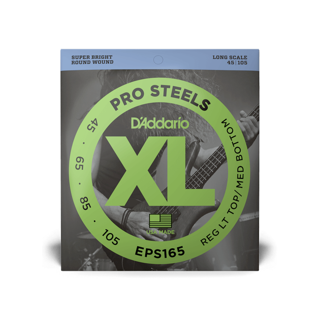 Струны для бас-гитары DʼADDARIO EPS165 XL ProSteels Reg Light Top/Med Bottom (45-105) - Фото 1 Струны для бас-гитары DʼADDARIO EPS165 XL ProSteels Reg Light Top/Med Bottom (45-105) - изображение 1