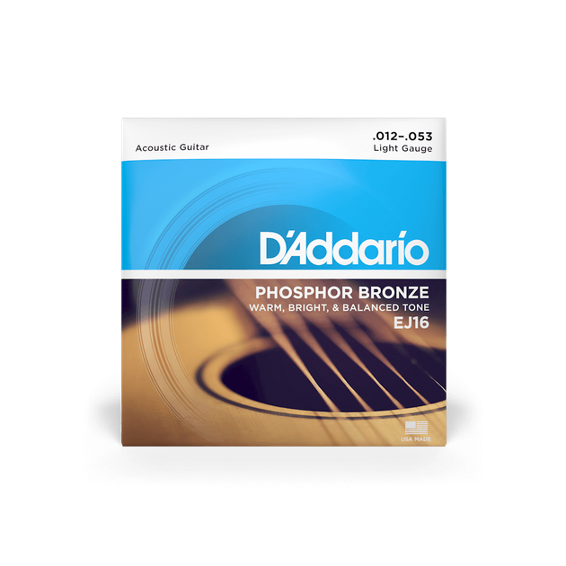 Струны для акустической гитары DʼADDARIO EJ16 Phosphor Bronze Regular Light (12-53) - Фото 1 Струны для акустической гитары DʼADDARIO EJ16 Phosphor Bronze Regular Light (12-53) - изображение 1