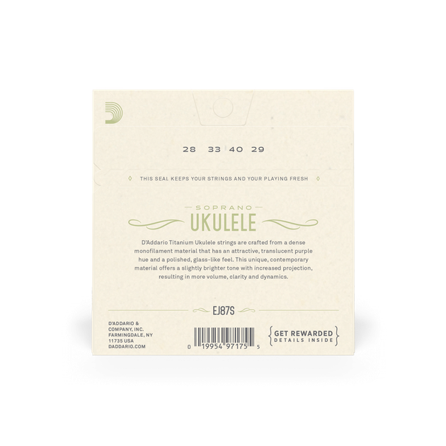 Струны для укулеле DʼADDARIO EJ87S Titanium Ukulele Soprano - Фото 3 Струны для укулеле DʼADDARIO EJ87S Titanium Ukulele Soprano - изображение 3