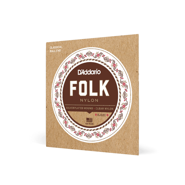 Струны для классической гитары DʼADDARIO EJ32C Folk Nylon Ball End Silver Wound / Clear Treble - Фото 2 Струны для классической гитары DʼADDARIO EJ32C Folk Nylon Ball End Silver Wound / Clear Treble - изображение 2