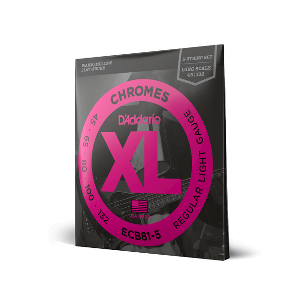 Струны для бас-гитары DʼADDARIO ECB81-5 XL Chromes Bass Regular Light 5-String (45-132) - изображение 2