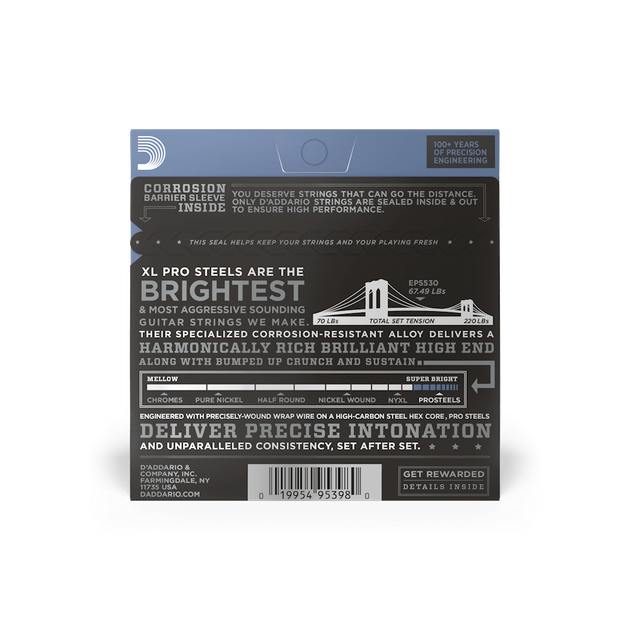 Струны для электрогитары DʼADDARIO EPS530 XL ProSteels Extra Super Light (08-38) - Фото 4 Струны для электрогитары DʼADDARIO EPS530 XL ProSteels Extra Super Light (08-38) - изображение 4