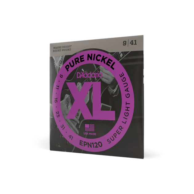 Струны для электрогитары DʼADDARIO EPN120 XL Pure Nickel Super Light (09-41) - изображение 2