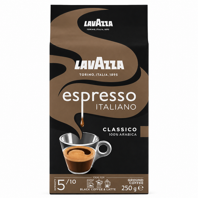 Кава мелена Lavazza Espresso Italiano 250 г - Фото 1 Кава мелена Lavazza Espresso Italiano 250 г - зображення 1