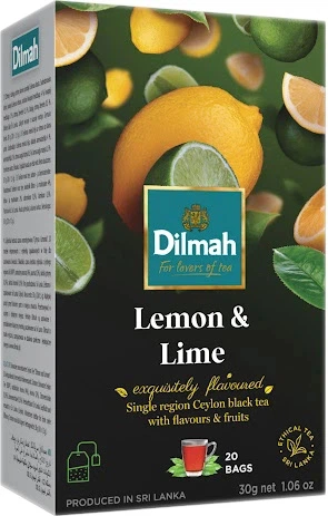 Чорний чай Dilmah Lemon & Lime 30 г (9312631142136)