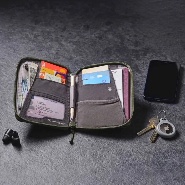 Кошелек Lifeventure Recycled RFID Mini Travel Wallet Olive - изображение 6
