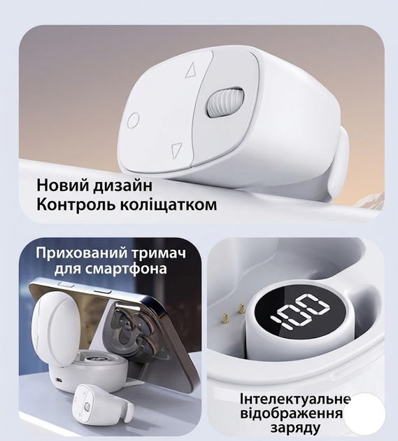 Багатофункціональний кільцевий Bluetooth-пульт для смартфона, TikTok, Instagram, YouTube, дистанційна зйомка фото та відео, білий - зображення 3