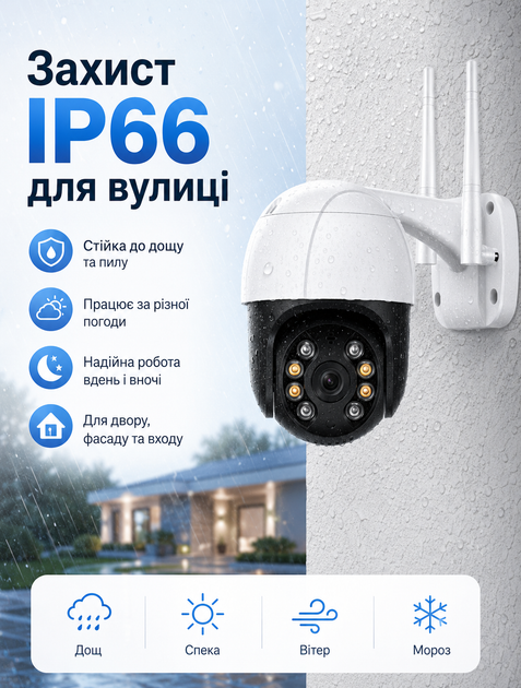 Камера видеонаблюдения уличная IP Wi-Fi Smart PTZ 4Мп iCSee с ночной съемкой и интеркомом - Фото 6 Камера видеонаблюдения уличная IP Wi-Fi Smart PTZ 4Мп iCSee с ночной съемкой и интеркомом - изображение 6