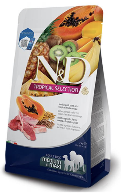 Сухой низкозерновой корм Farmina ND Dog Adult MEDIUM MAXI Low Grain Tropical Selection Lamb для взрослых собак средних и крупных пород с ягненком и тропическими фруктами 2кг - Фото 1 Сухой низкозерновой корм Farmina ND Dog Adult MEDIUM MAXI Low Grain Tropical Selection Lamb для взрослых собак средних и крупных пород с ягненком и тропическими фруктами 2кг - изображение 1
