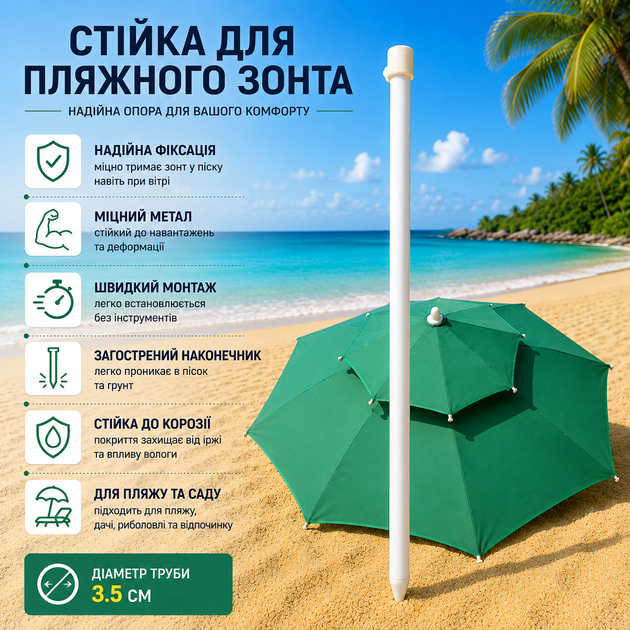 Пляжный зонт 2,4 м с двойным ветрозащитным куполом и чехлом зонт для сада рыбалки от солнца и дождя уличный усиленный зонт - изображение 6