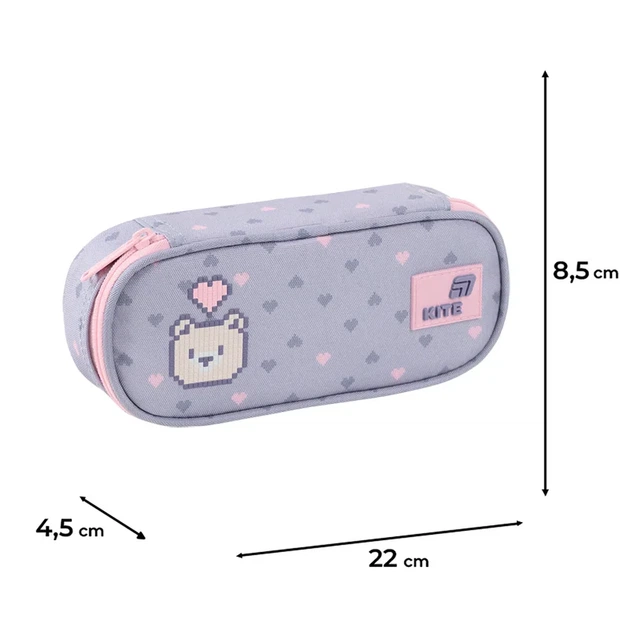 Пенал Kite Pixel Love K26-599-3, 1 отделение, клапан с карманом на молнии, для девочки - изображение 3
