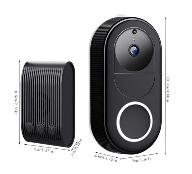 Домофон бездротовий з камерою Full HD, Wi-Fi та нічним баченням, чорний (DT-182-1) - зображення 5