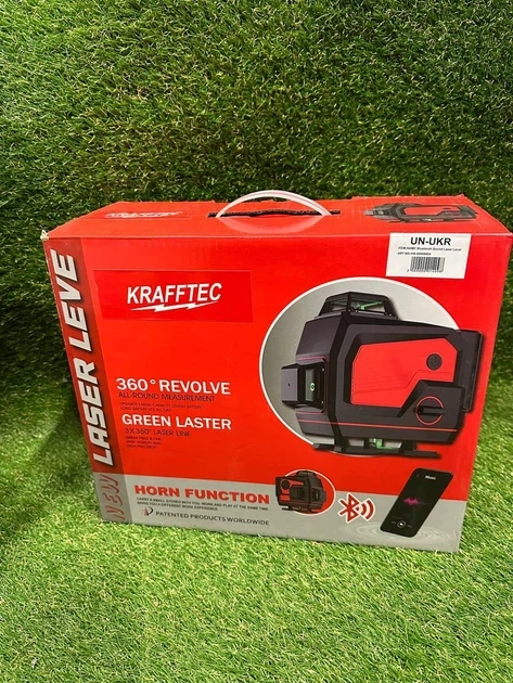 Лазерний рівень Krafftec PREMIUM 16x360° зелений промінь професійний лазерний рівень для будівництва та ремонту з LCD-дисплеєм Bluetooth дистанційним управлінням та кейсом - изображение 7
