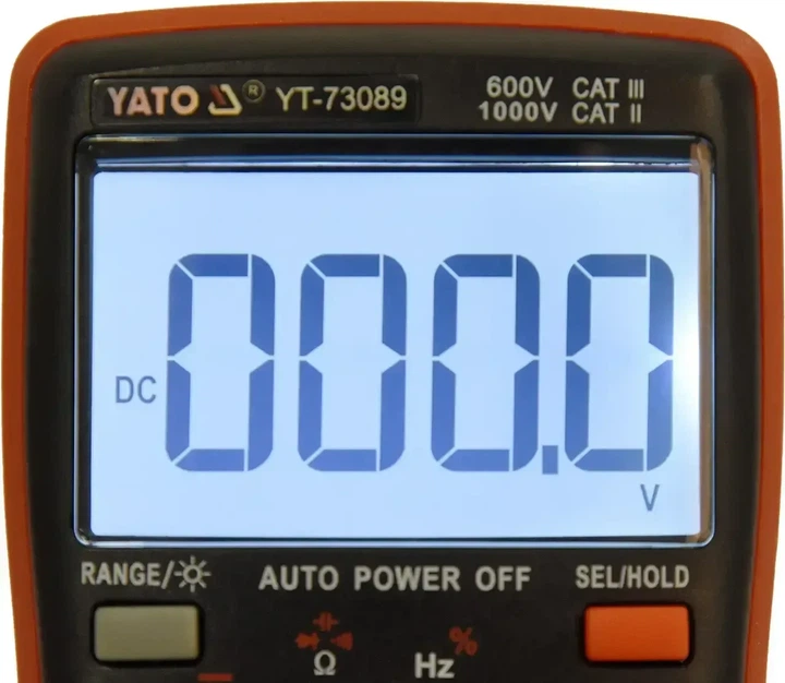 Мультиметр цифровой YATO TRUE RMS LCD диапазон 19999 YT-730893 - изображение 4