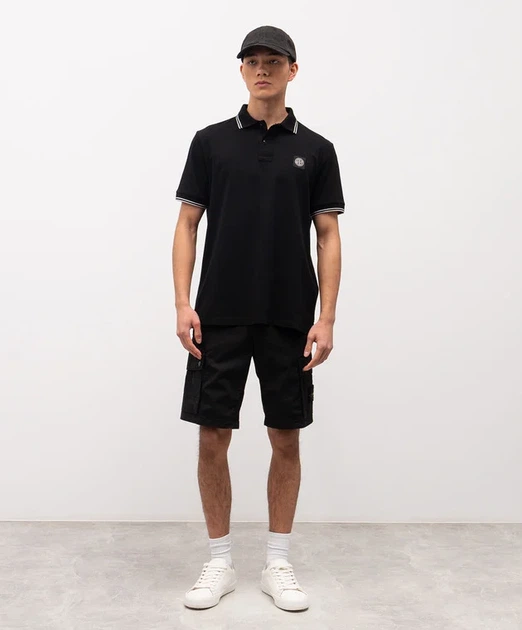 Чоловіче поло Stone Island Cotton Polo Black (M) M\Corta Slim Fit Shirt L1S152200010-S0018 V0029 - зображення 4