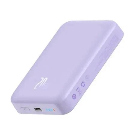 УМБ, Портативна Батарея Baseus Magnetic Mini Air 20W 10000mAh, з бездротовою зарядкою Qi, Портативний зарядний пристрій / Акумулятор / Павербенк / Повербанк / Power Bank - Пурпуровий - Фото 3 УМБ, Портативна Батарея Baseus Magnetic Mini Air 20W 10000mAh, з бездротовою зарядкою Qi, Портативний зарядний пристрій / Акумулятор / Павербенк / Повербанк / Power Bank - Пурпуровий - зображення 3