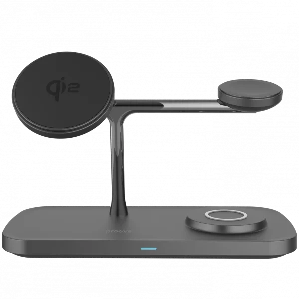 Безпроводное зарядное устройство Proove Magnetic Field 3 in 1 / 15W / QI / для телефона, часов и наушников / (Чёрный) - Фото 1 Безпроводное зарядное устройство Proove Magnetic Field 3 in 1 / 15W / QI / для телефона, часов и наушников / (Чёрный) - изображение 1