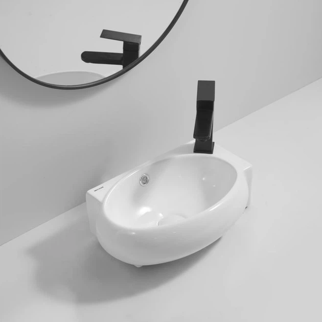 Раковина подвесная Mixxus Premium DIVERSE-1201-L 400х215х140mm с отверстием под смеситель и переливом MP6507 - изображение 3