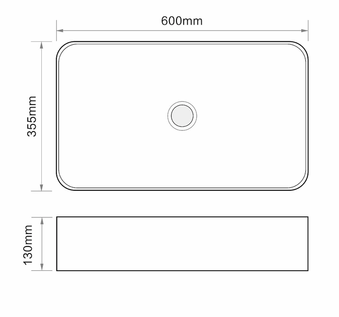 Раковина накладная Mixxus Premium QUADRO-0106 600х355х130 мм MP6523 - изображение 2