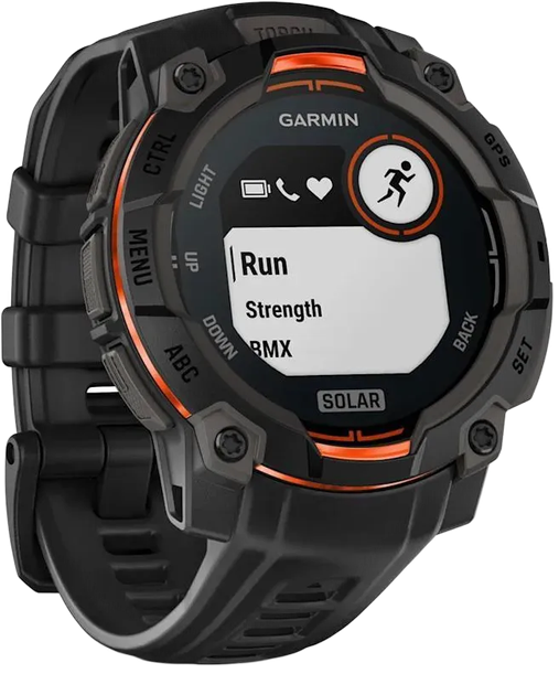 Смарт-годинник Garmin Instinct 3 50mm Solar Black with Charcoal Band (010-02935-00/40) - Фото 2 Смарт-годинник Garmin Instinct 3 50mm Solar Black with Charcoal Band (010-02935-00/40) - зображення 2